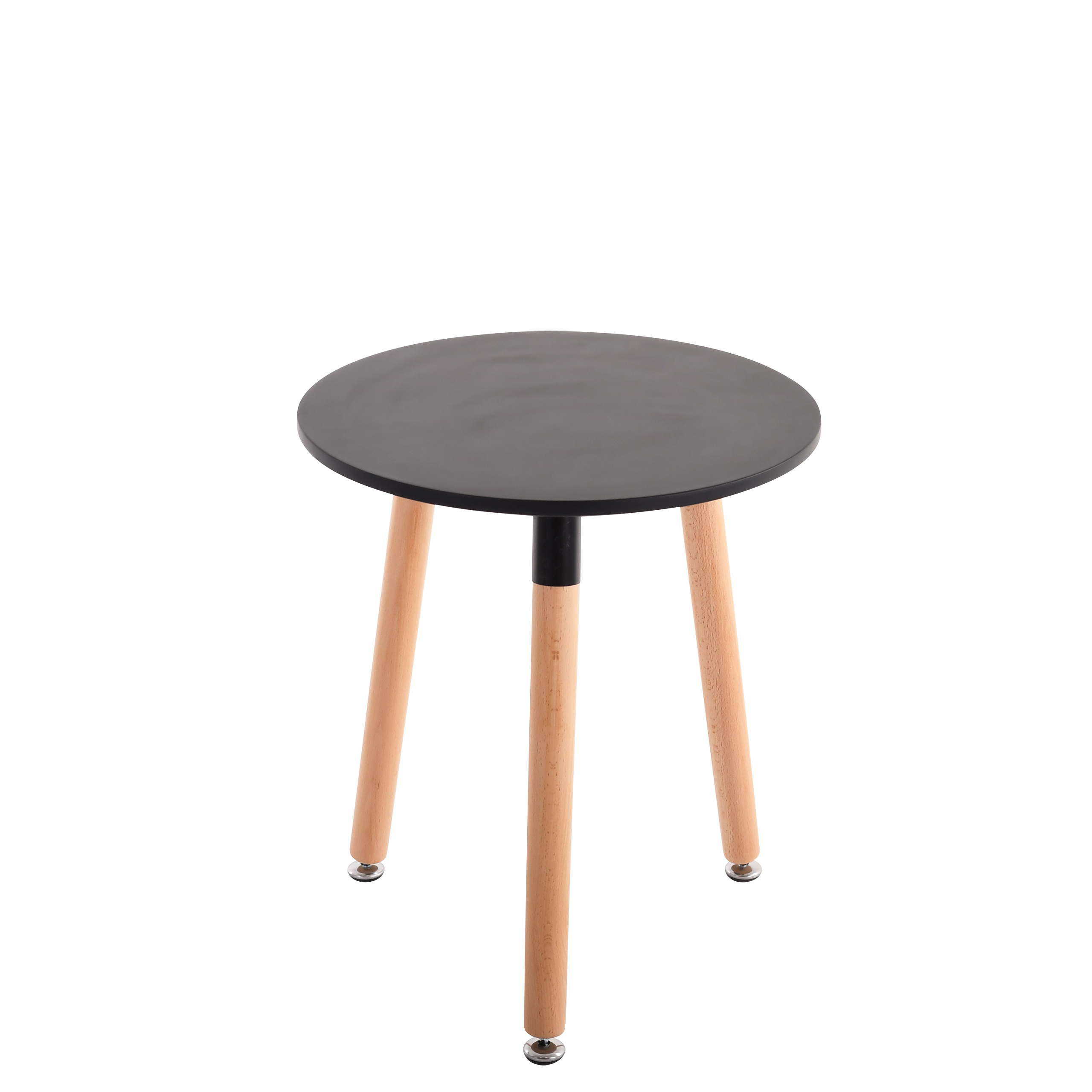 Raburg Beistell-Tisch Smilla klein, Seiden-Schwarz, 52 cm hoch, 45 cm Durchmesser, Beine Buche