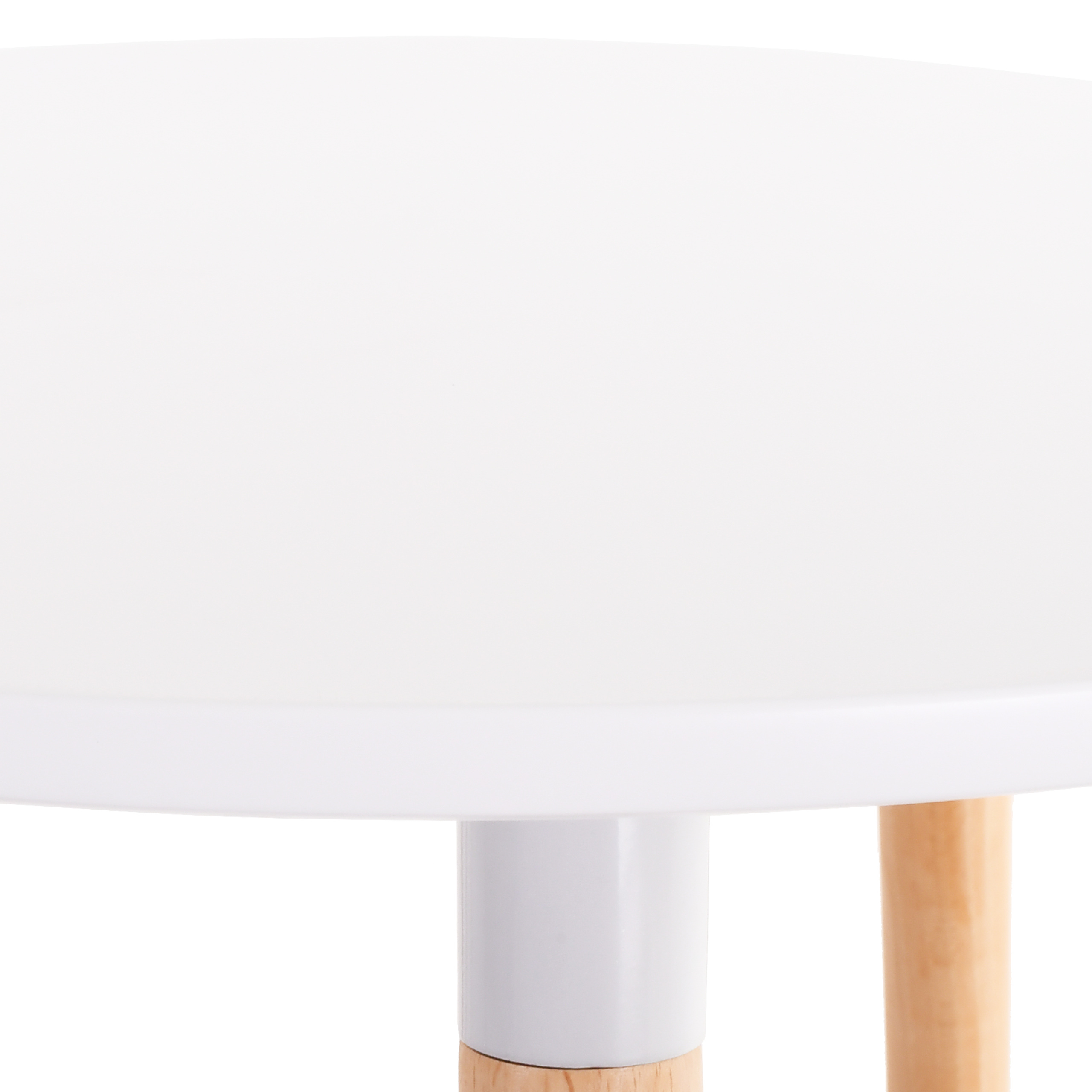 Raburg Tisch Smilla groß, Seiden-Weiß, 74 cm hoch, 80 cm Durchmesser, Beine Buche