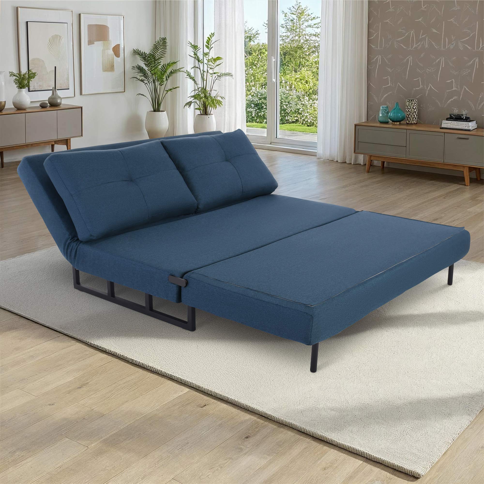 schlafsofa-mikrofaser-dunkelblau-gestell-schwarz-148cm-breit-raburg-zara-300142
