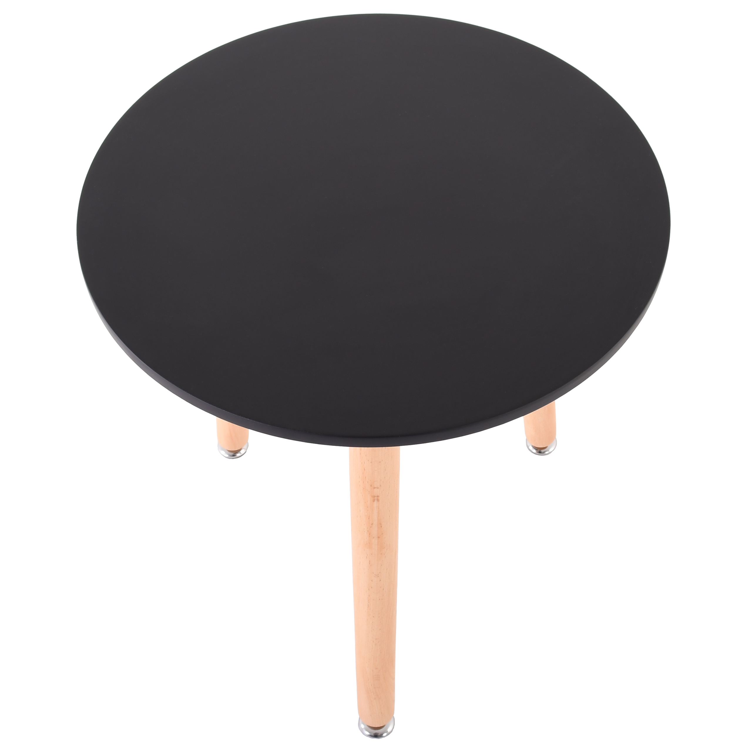 Raburg Beistell-Tisch Smilla klein, Seiden-Schwarz, 52 cm hoch, 45 cm Durchmesser, Beine Buche