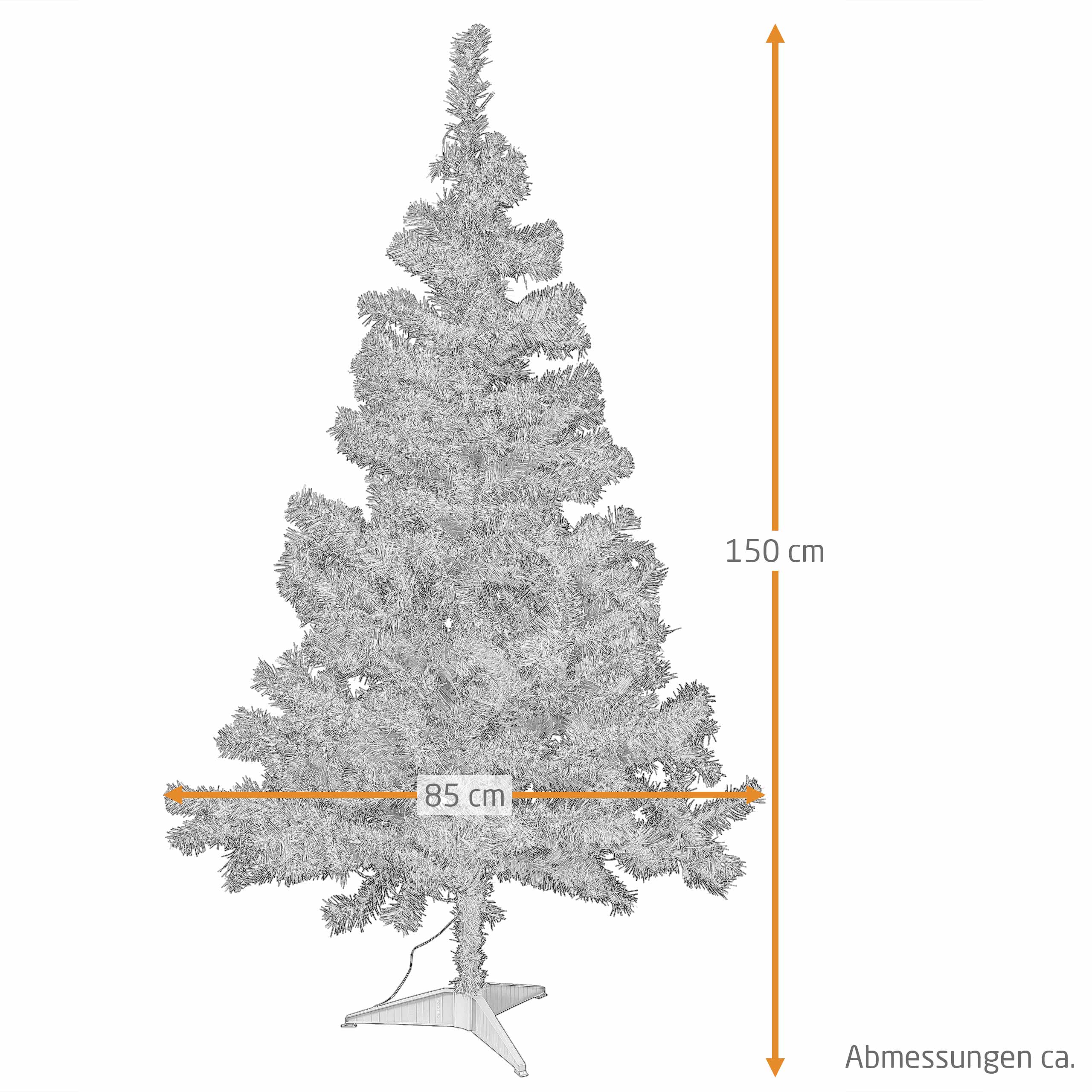 Raburg Deko-Tannenbaum, 150 cm hoch, 80 Warm-Weißen LEDs, natürliches Grün, Indoor-Weihnachtsbaum