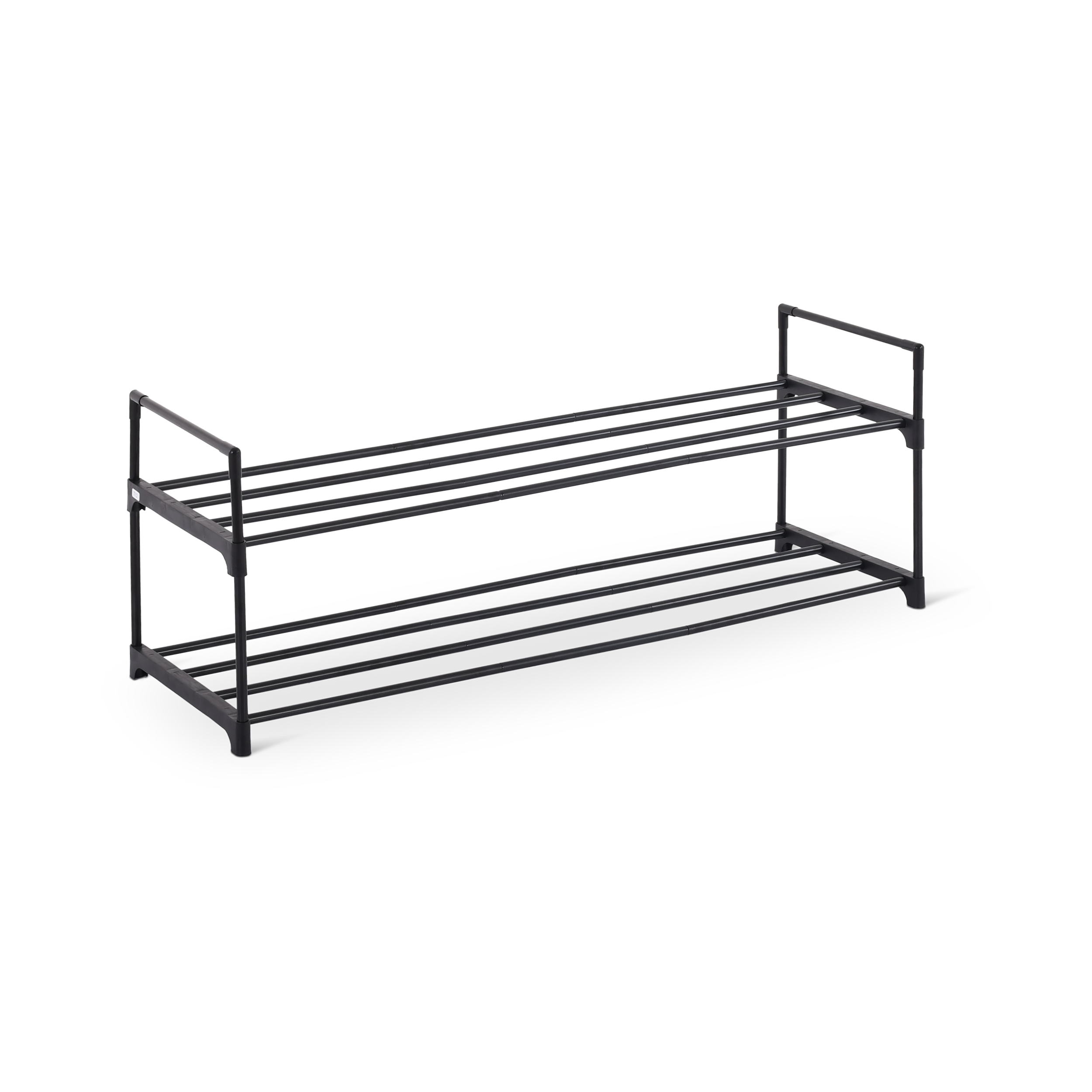 raburg-schuhregal-2-boeden-92cm-schwarz-metall-zum-stecken-300056