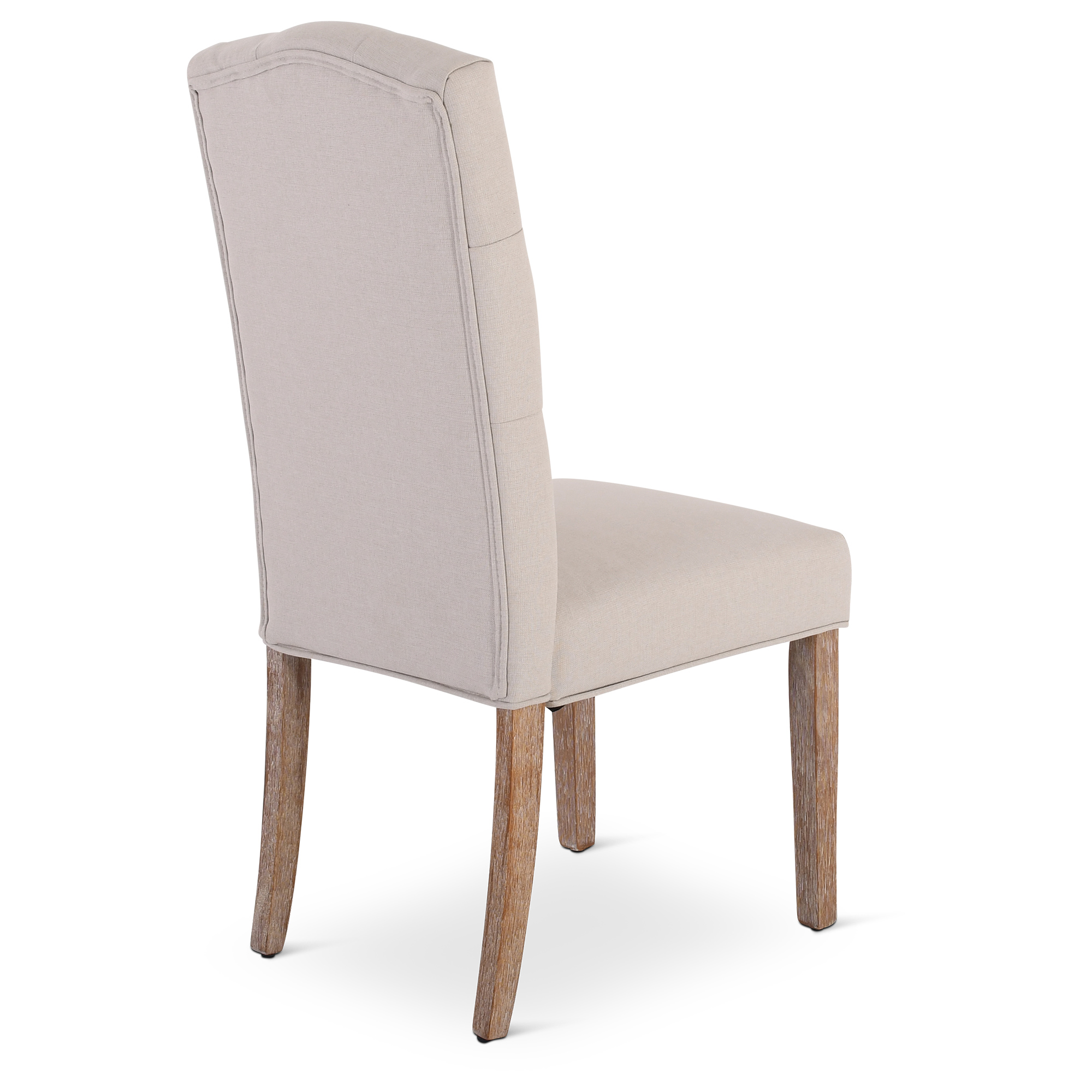 Esszimmerstuhl 2er-Set, Chesterfield-Design, Beige, Beine Holz, Raburg Anastasia