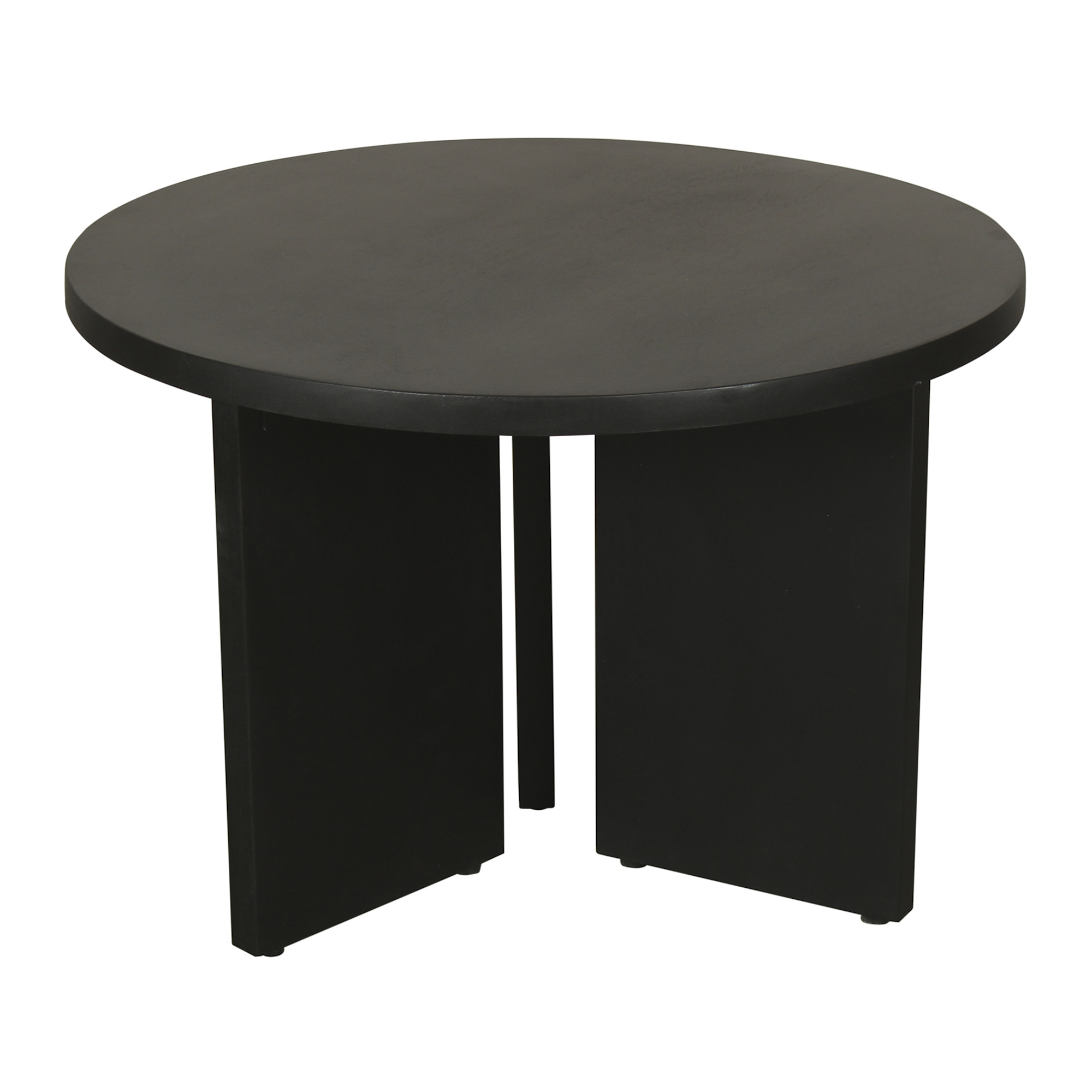 Runder Couchtisch aus Akazienholz in Schwarz, byLIVING Round