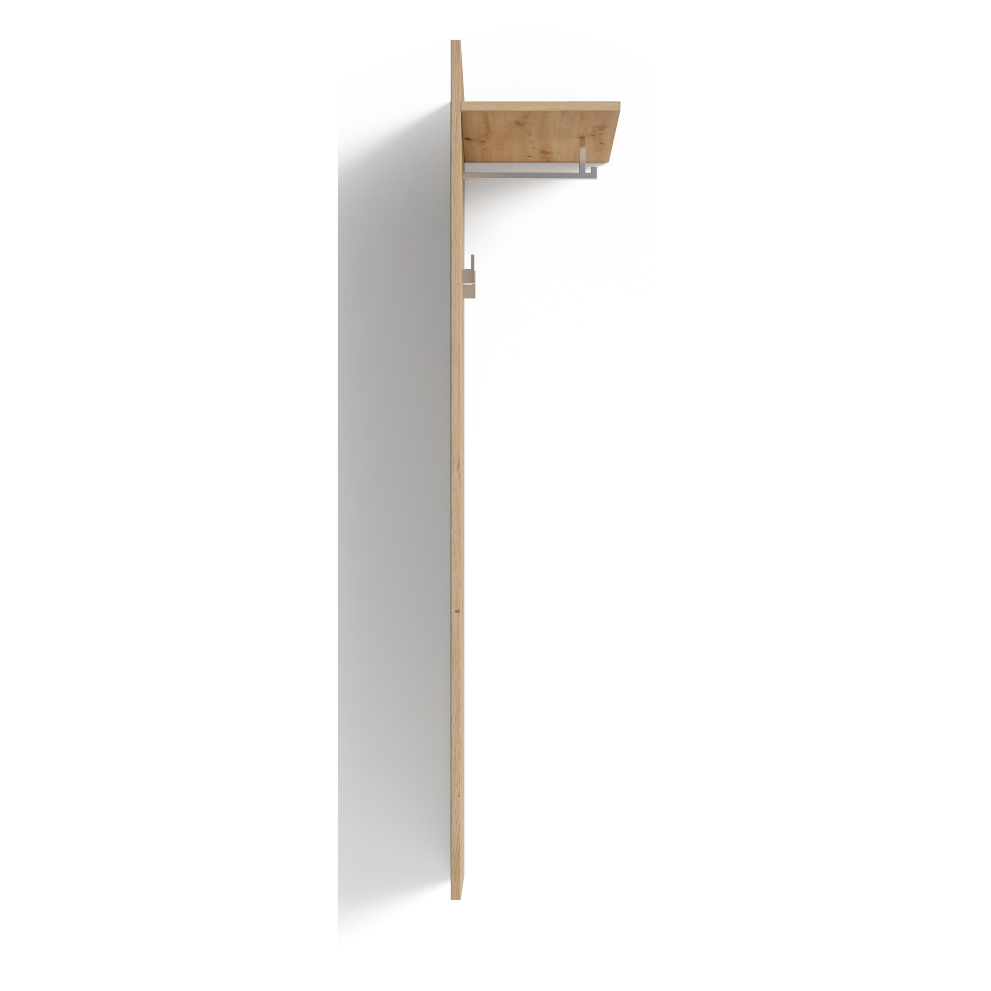 Wandgarderobe in Artisan-Eiche-Optik mit Hacken, Kleiderstange & Ablage, byLIVING Jakob
