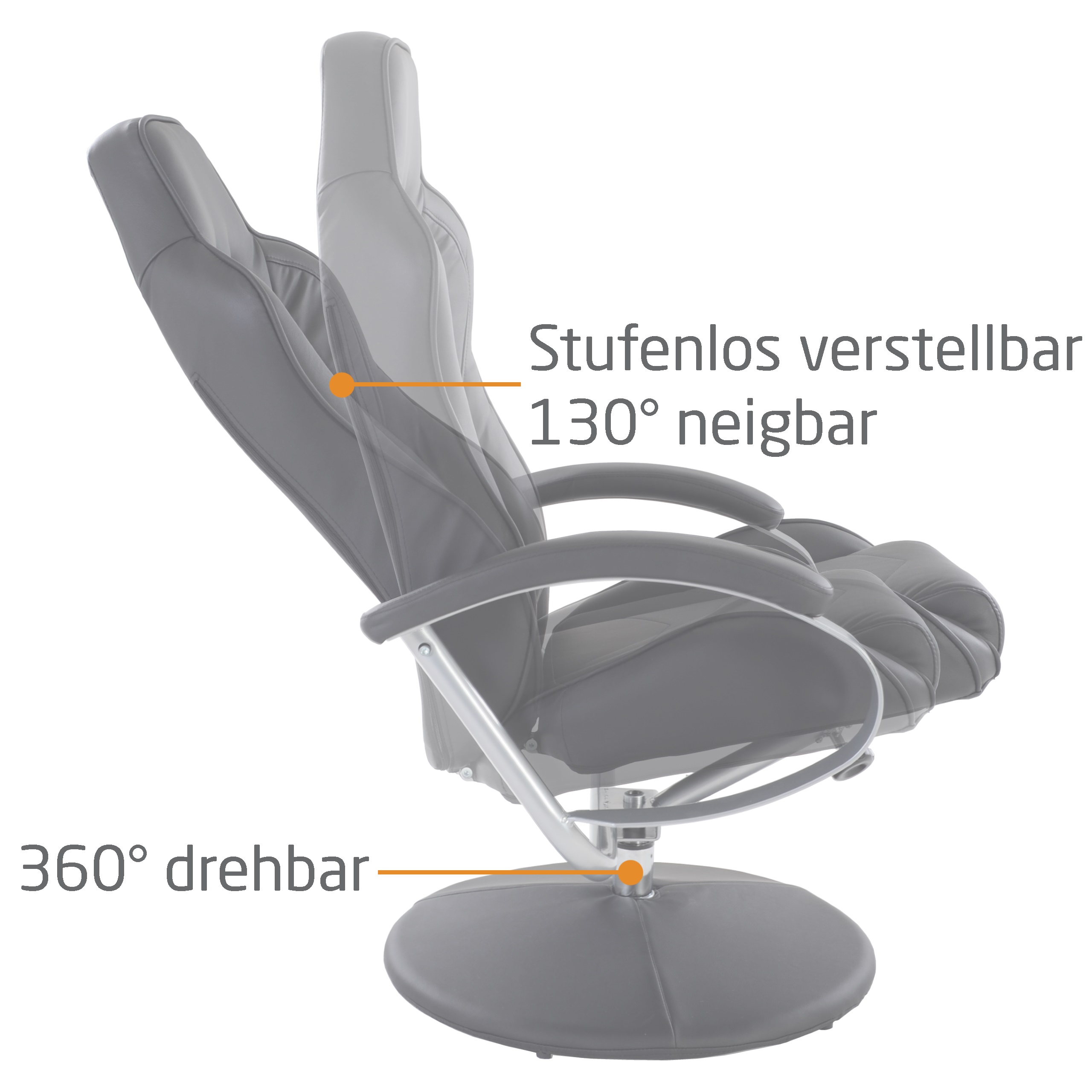 Raburg Gaming-Sessel Set Drift Sport in Schwarz-Schwarz mit Hocker, Soft-Touch Kunstleder
