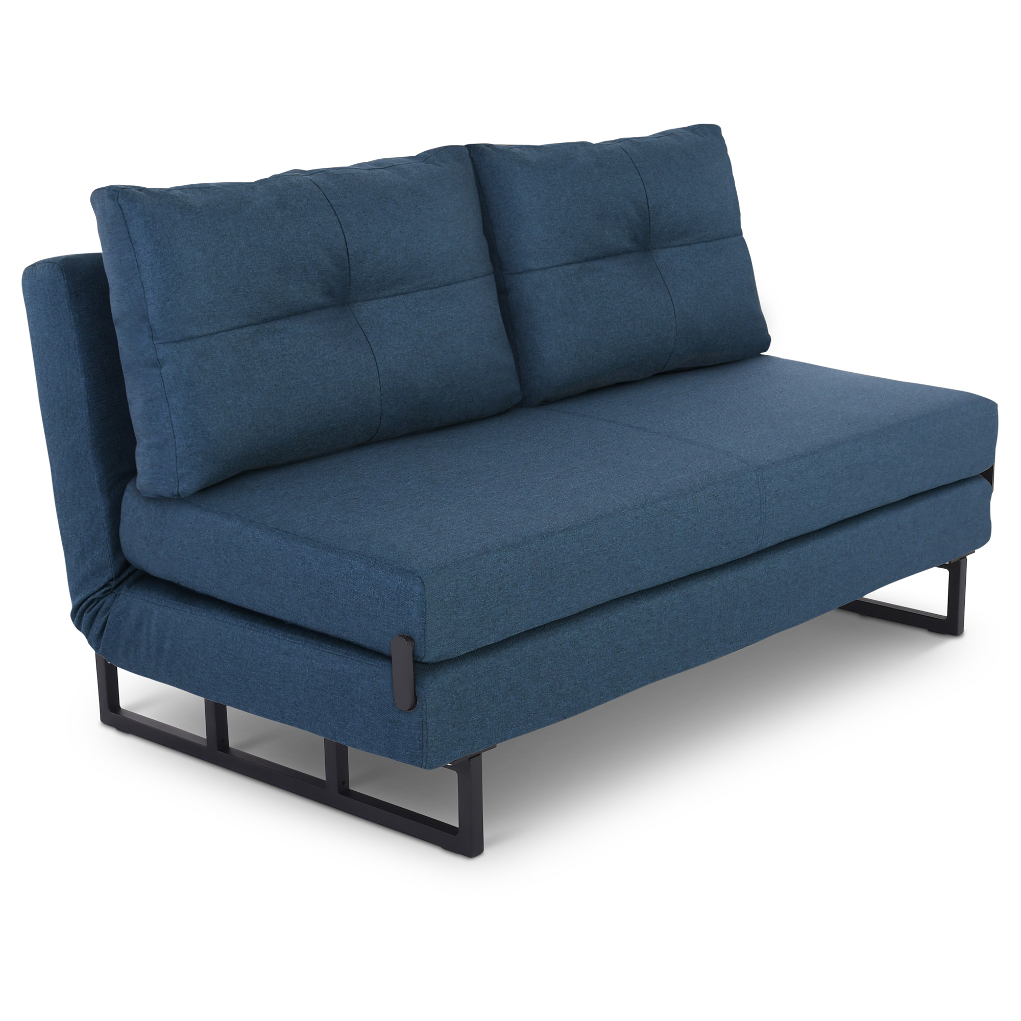 schlafsofa-mikrofaser-dunkelblau-gestell-schwarz-148cm-breit -raburg-zara-300142