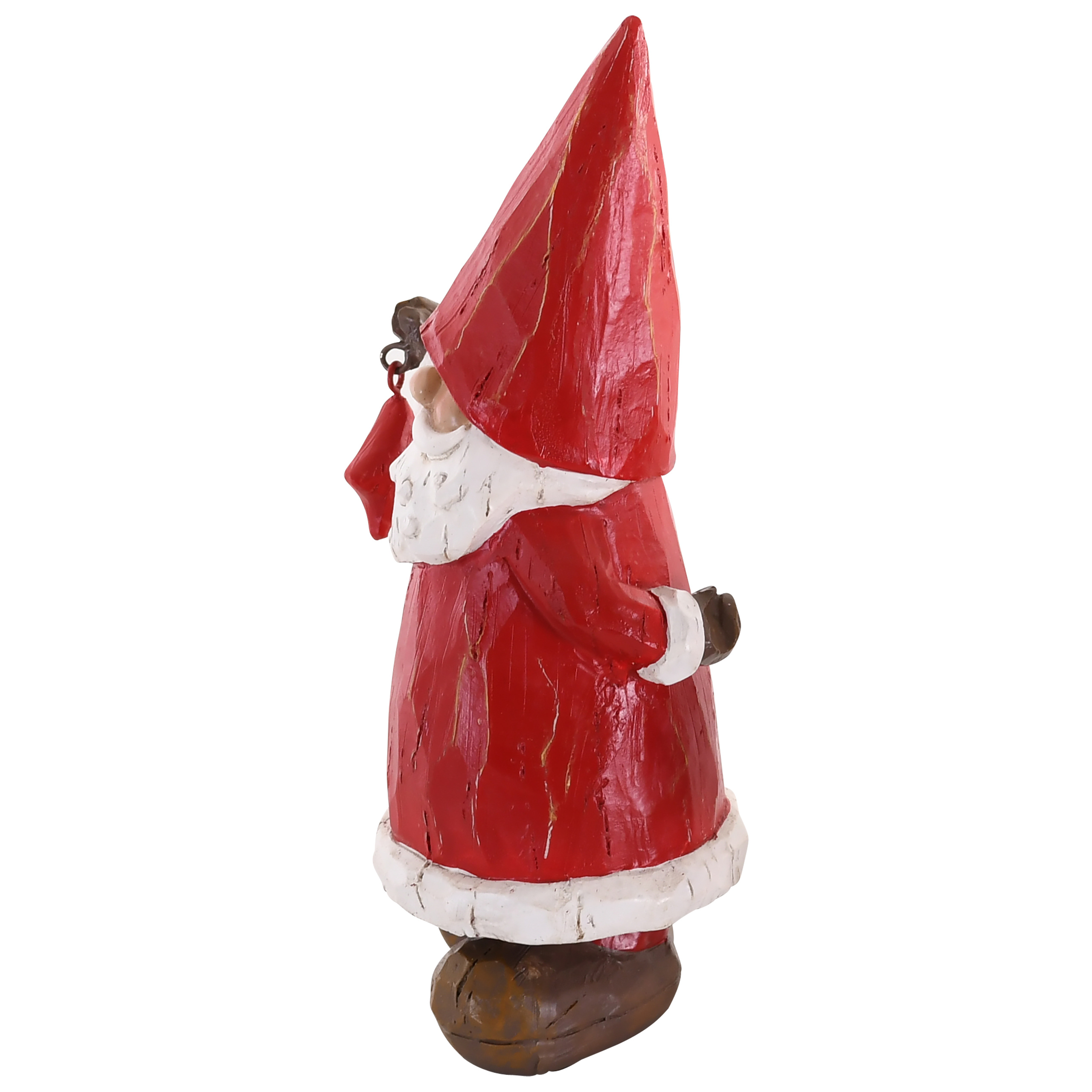 Raburg Dekofigur Weihnachtsmann mit Stern in geschnitzter Holzoptik, roter Mantel, stehend, 20,5 cm hoch