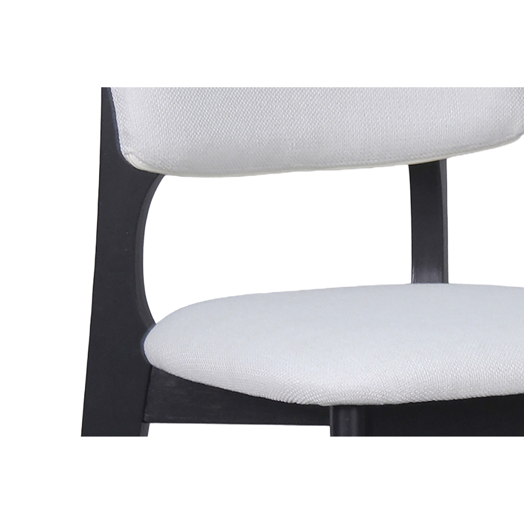 Esszimmerstuhl 2-er Set, Webstoff in Beige, Massivholzgestell in Schwarz, byLIVING Elsa