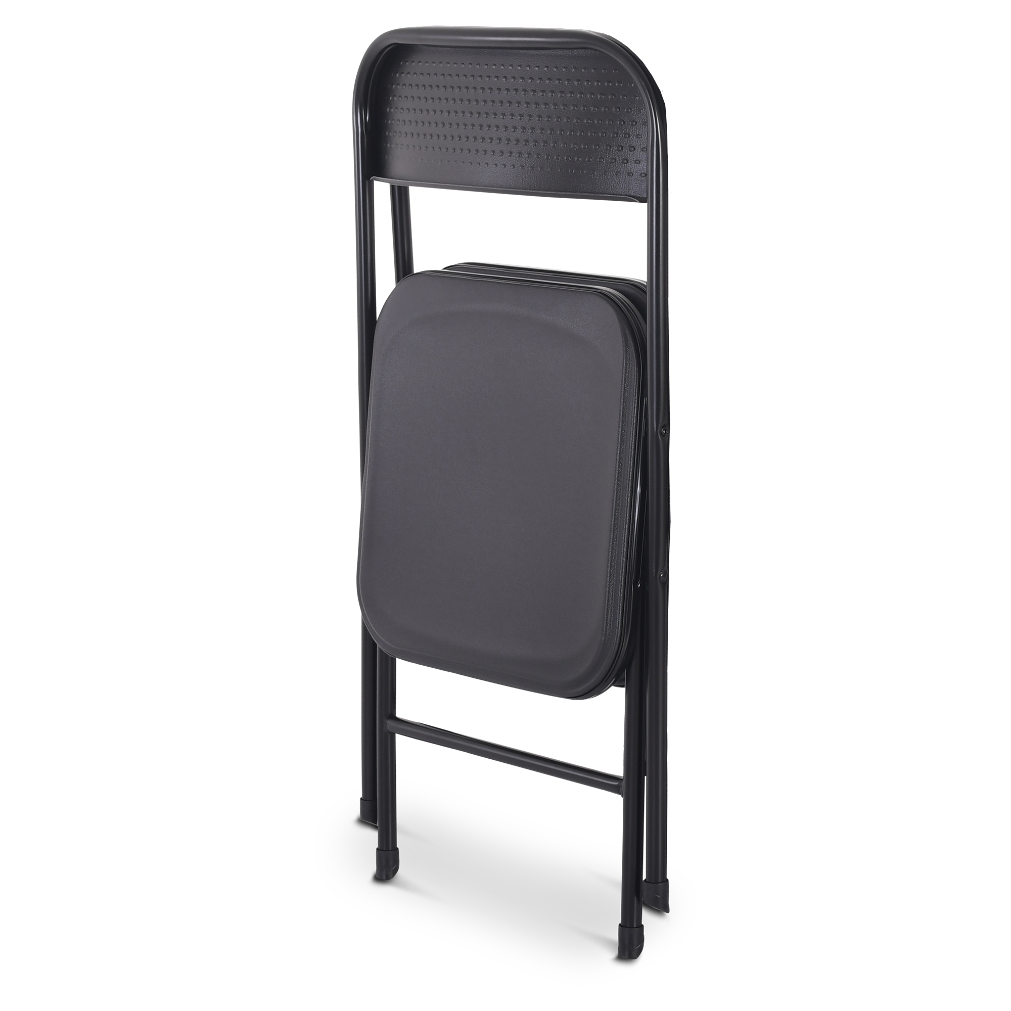 Klappstuhl 4er-Set, klappbarer Gästestuhl, Schwarz/Schwarz, Raburg Jonas