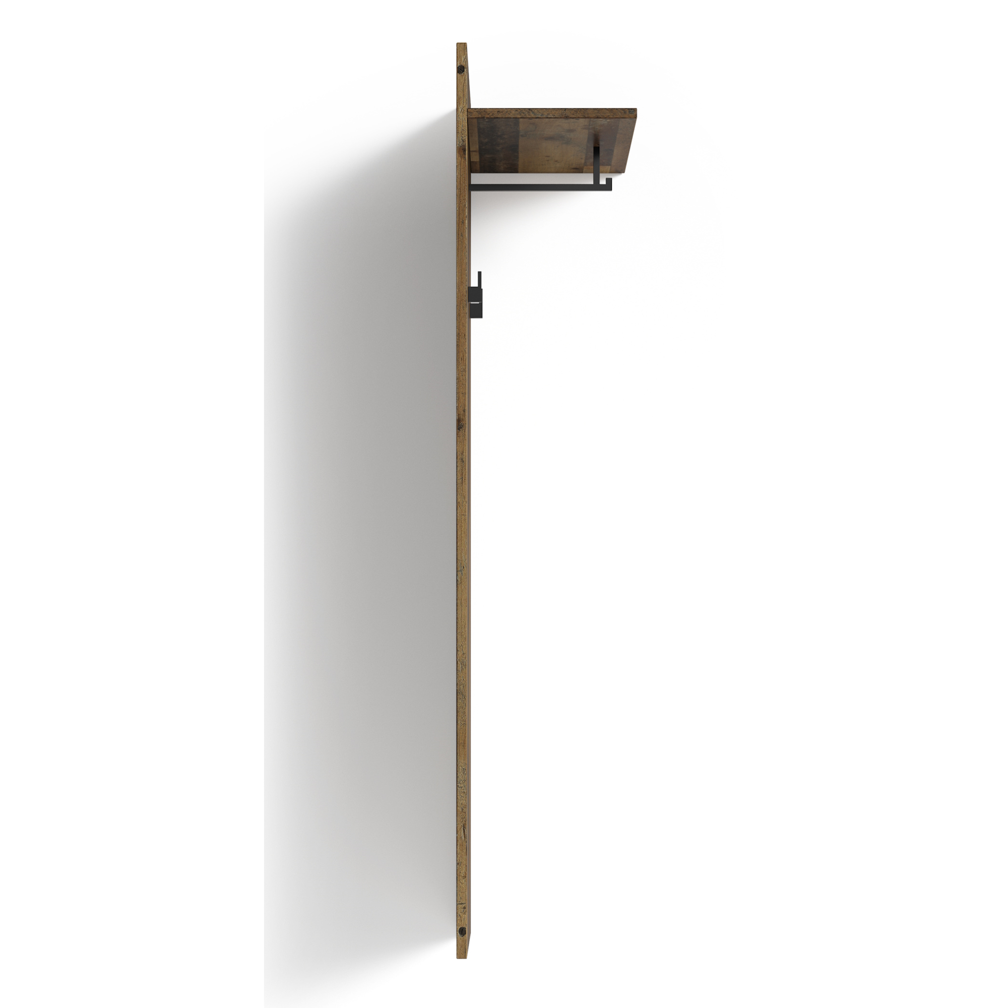 Wandgarderobe in Old-Wood-Optik mit Hacken, Kleiderstange & Ablage, byLIVING Jakob