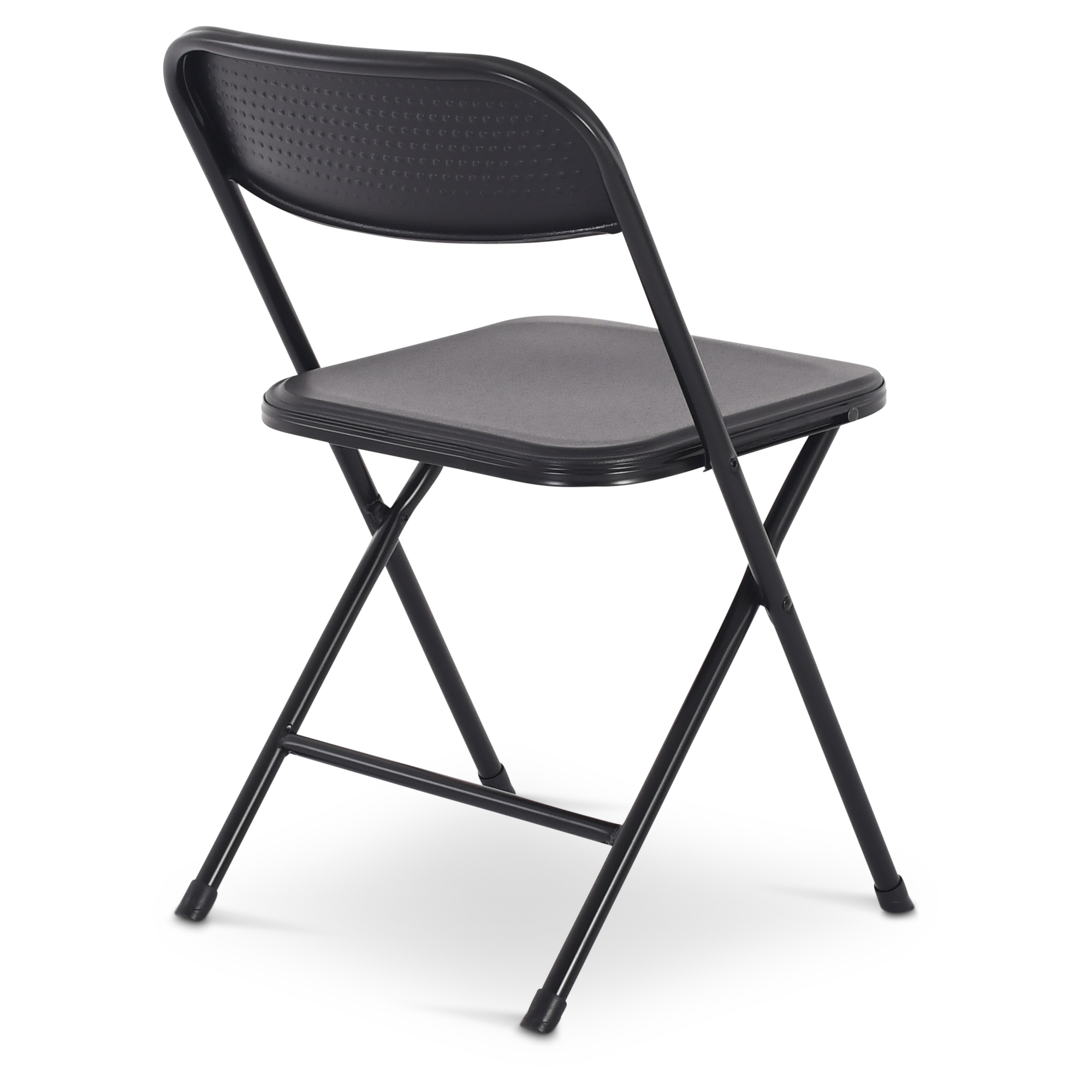 Klappstuhl 4er-Set, klappbarer Gästestuhl, Schwarz/Schwarz, Raburg Jonas