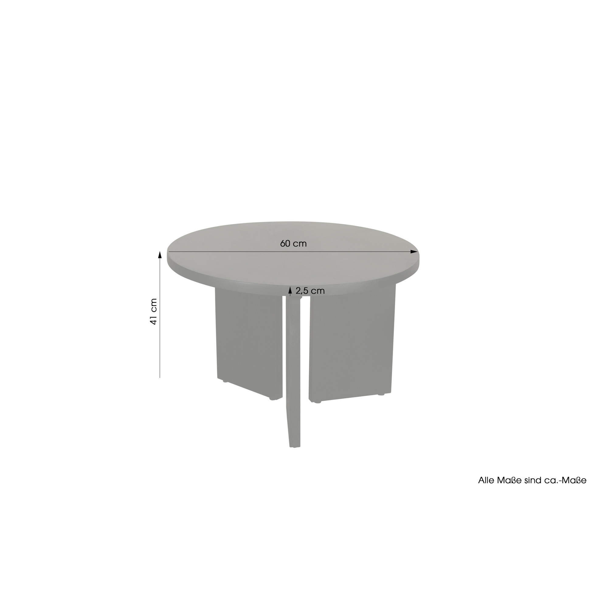 Runder Couchtisch aus Akazienholz in Schwarz, byLIVING Round