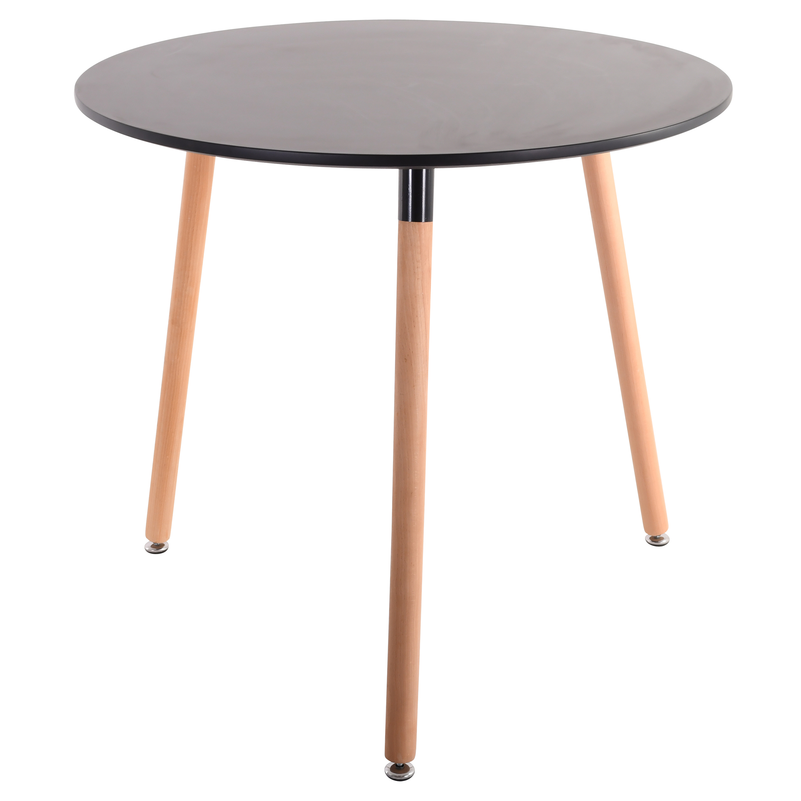 Raburg Tisch Smilla groß, Seiden-Schwarz, 74 cm hoch, 80 cm Durchmesser, Beine Buche