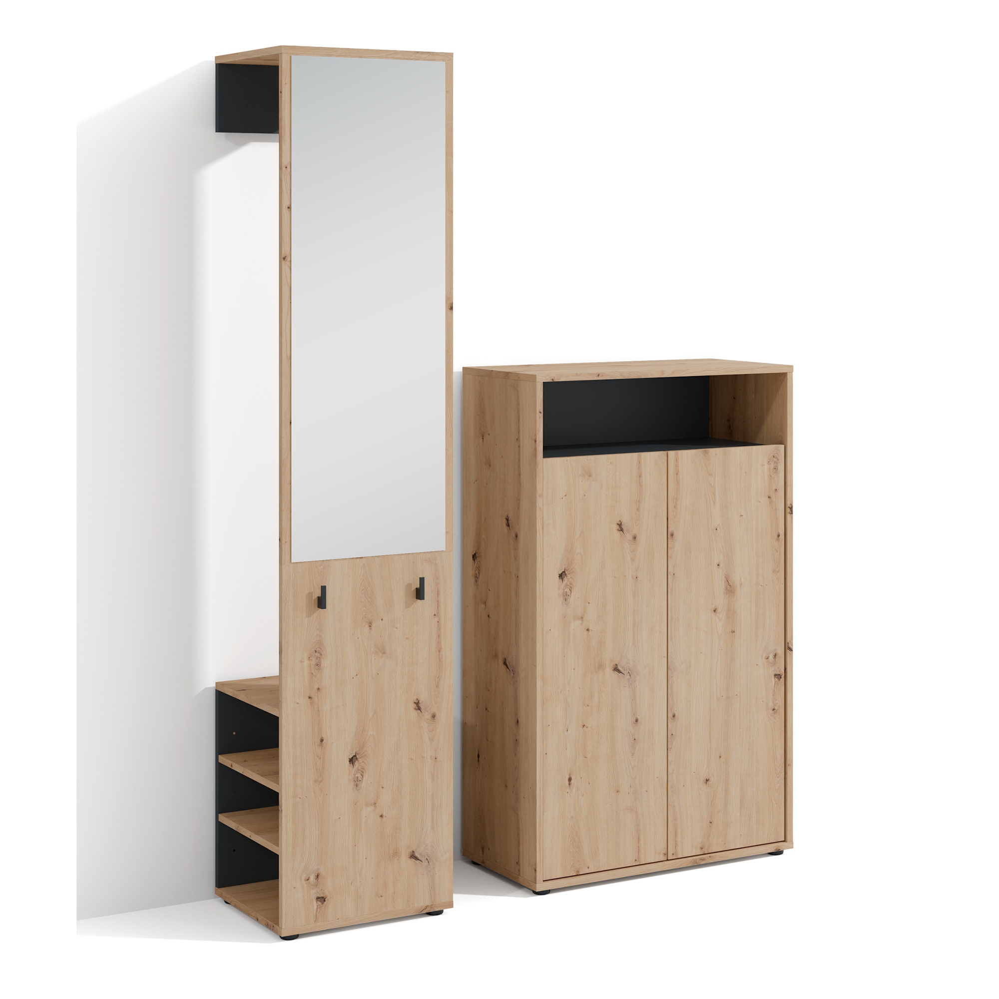 byliving-garderoben-set-lyon-eiche-schwarz-hochschrank-mit-spiegel- schuhschrank-modern-800392