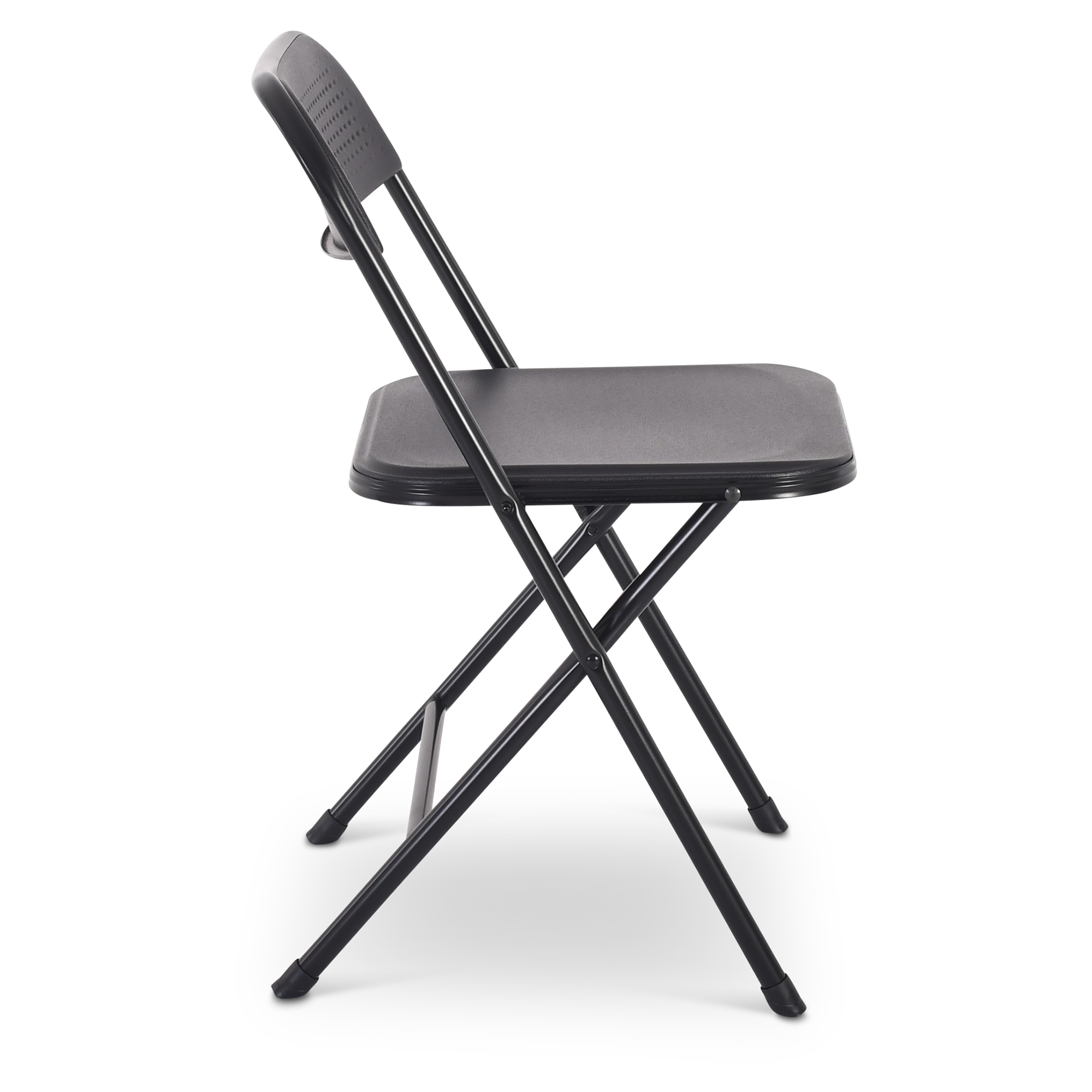 Klappstuhl 4er-Set, klappbarer Gästestuhl, Schwarz/Schwarz, Raburg Jonas