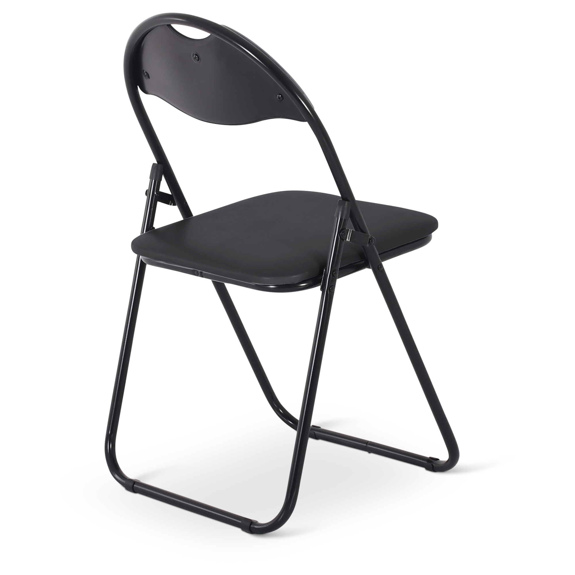 Klappstuhl 6er-Set, klappbarer Gästestuhl, Schwarz/Schwarz, Raburg Paul
