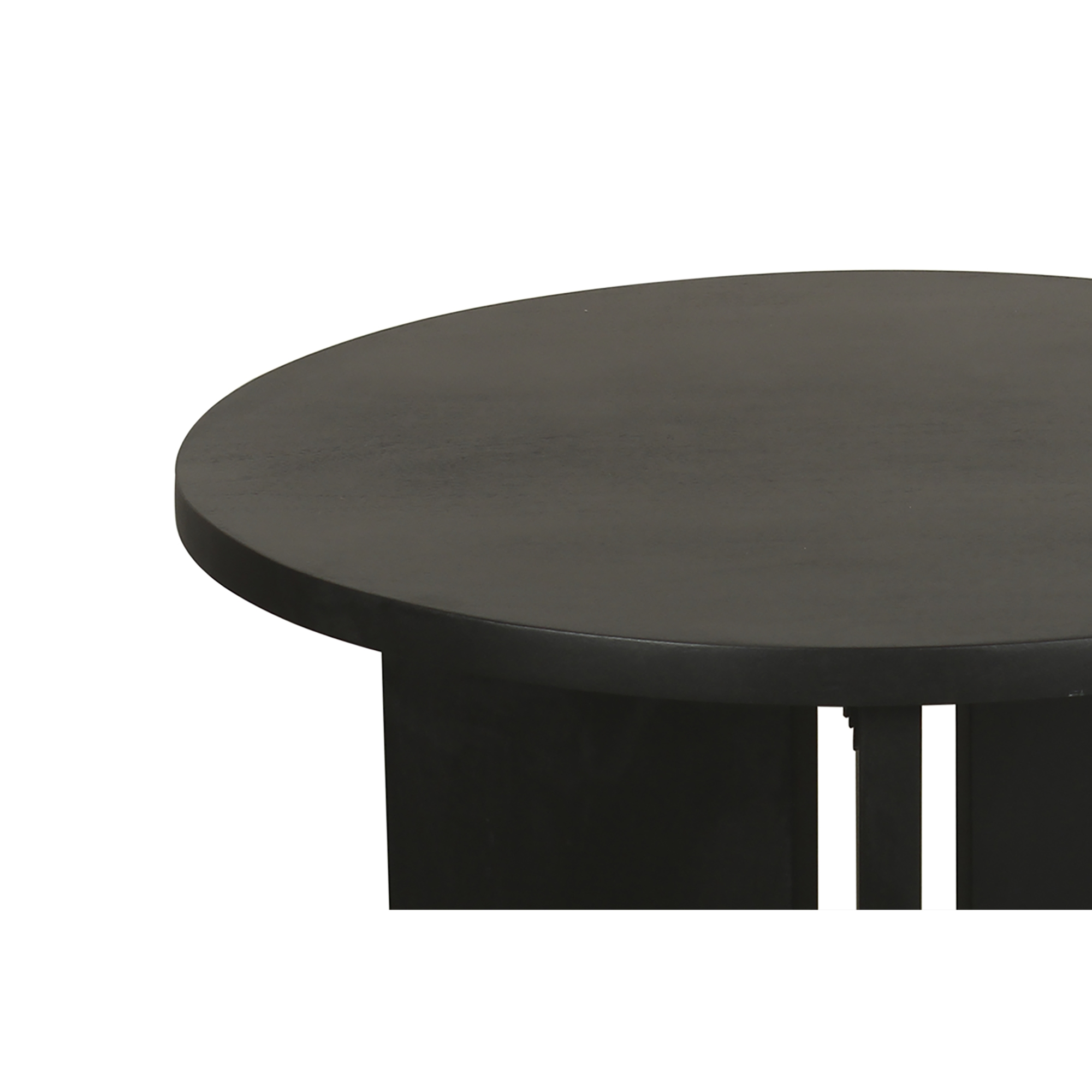 Runder Couchtisch aus Akazienholz in Schwarz, byLIVING Round