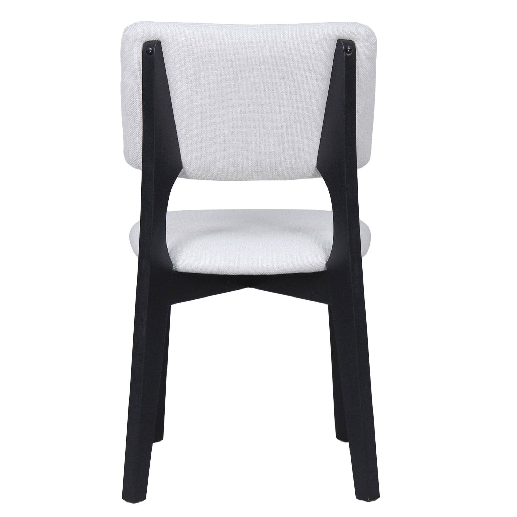Esszimmerstuhl 2-er Set, Webstoff in Beige, Massivholzgestell in Schwarz, byLIVING Elsa