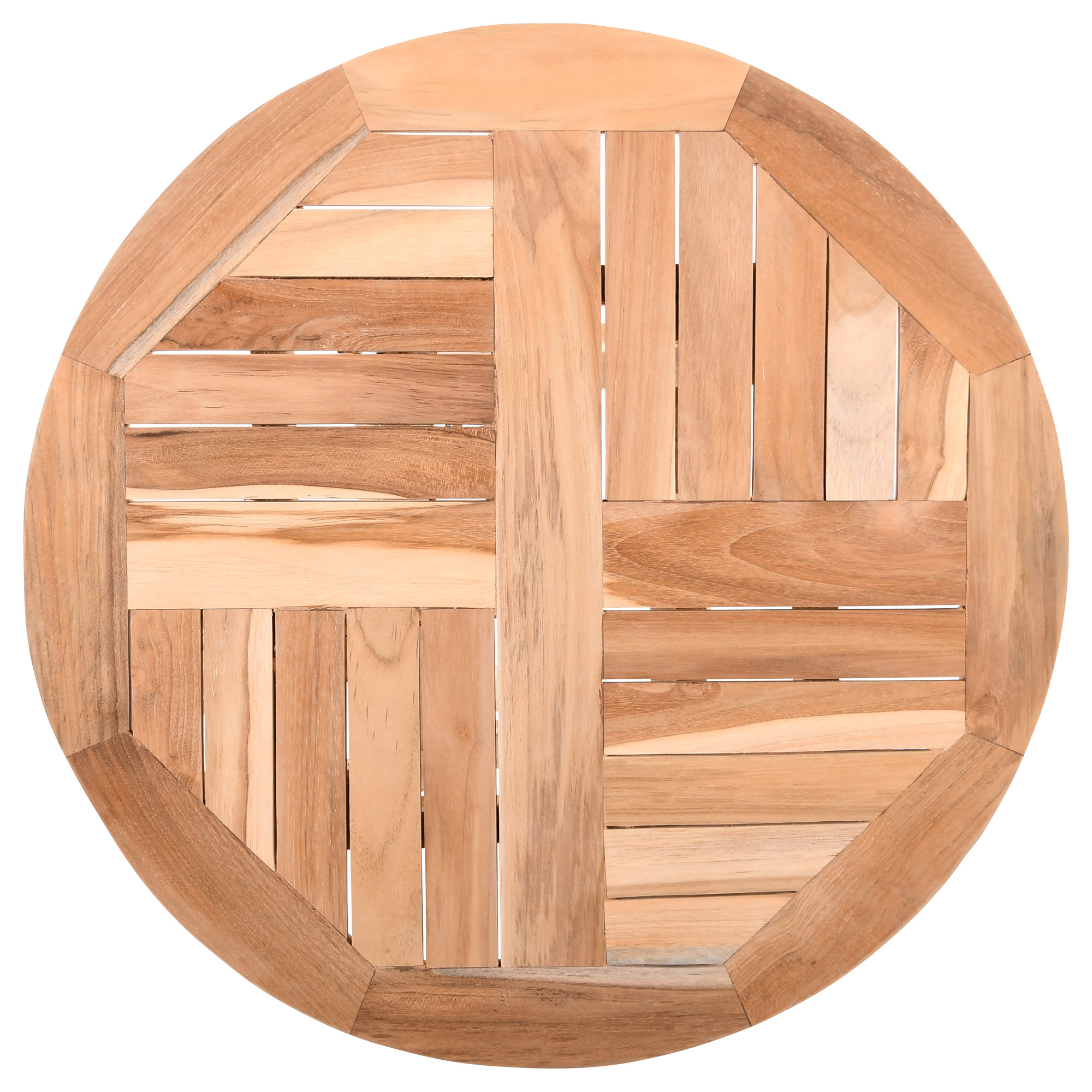 Raburg Garten-Beistelltisch Rund in Natur - Teakholz, 50 cm Durchmesser, 50 cm hoch
