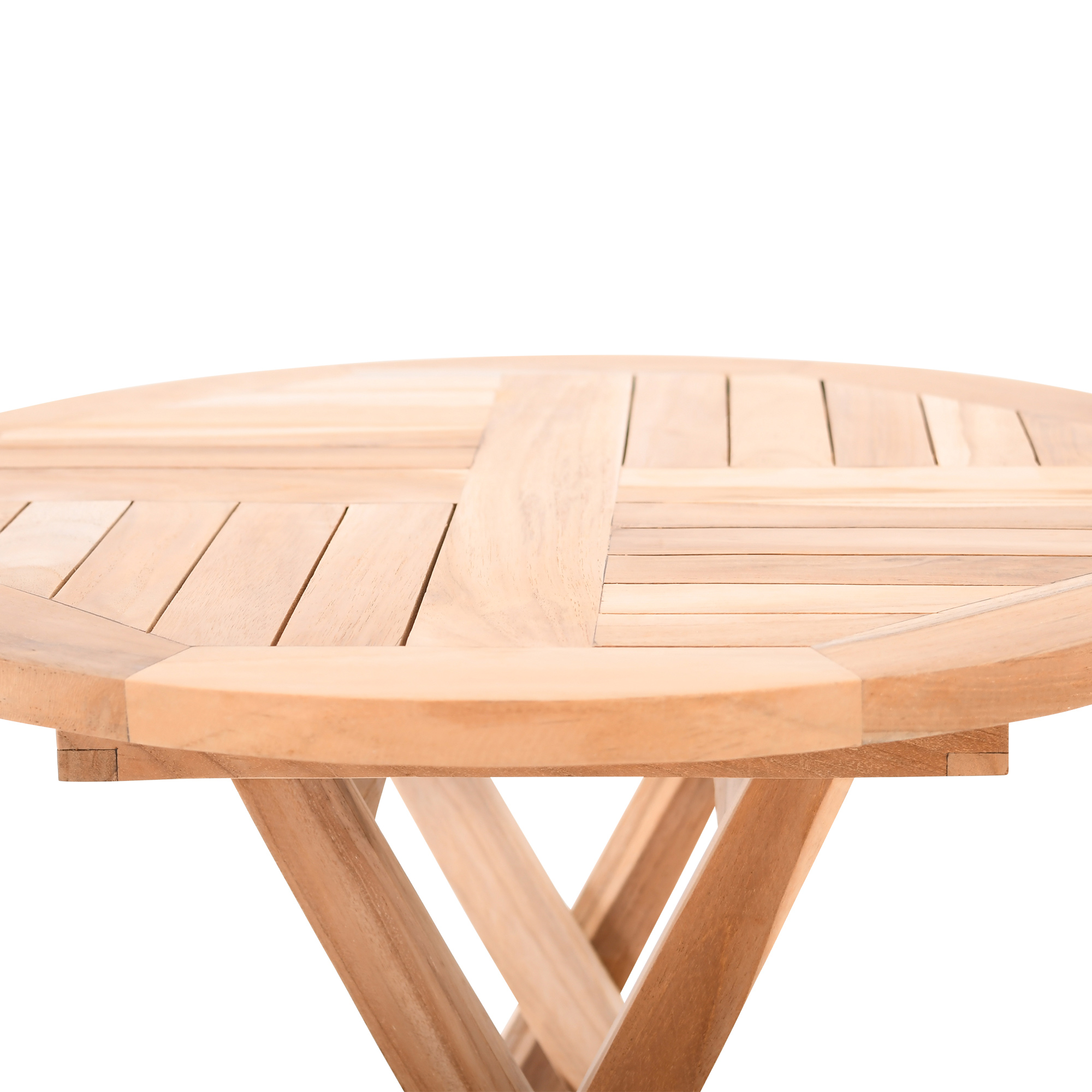 Raburg Garten-Beistelltisch Rund in Natur - Teakholz, 50 cm Durchmesser, 50 cm hoch