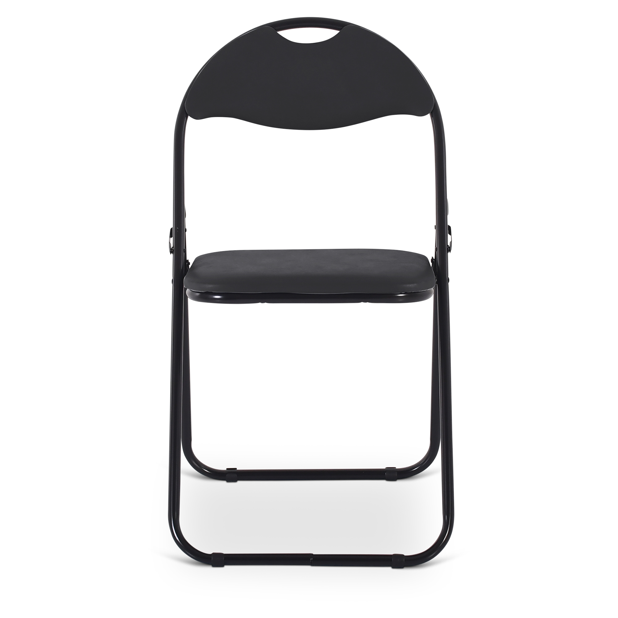 Klappstuhl 6er-Set, klappbarer Gästestuhl, Schwarz/Schwarz, Raburg Paul