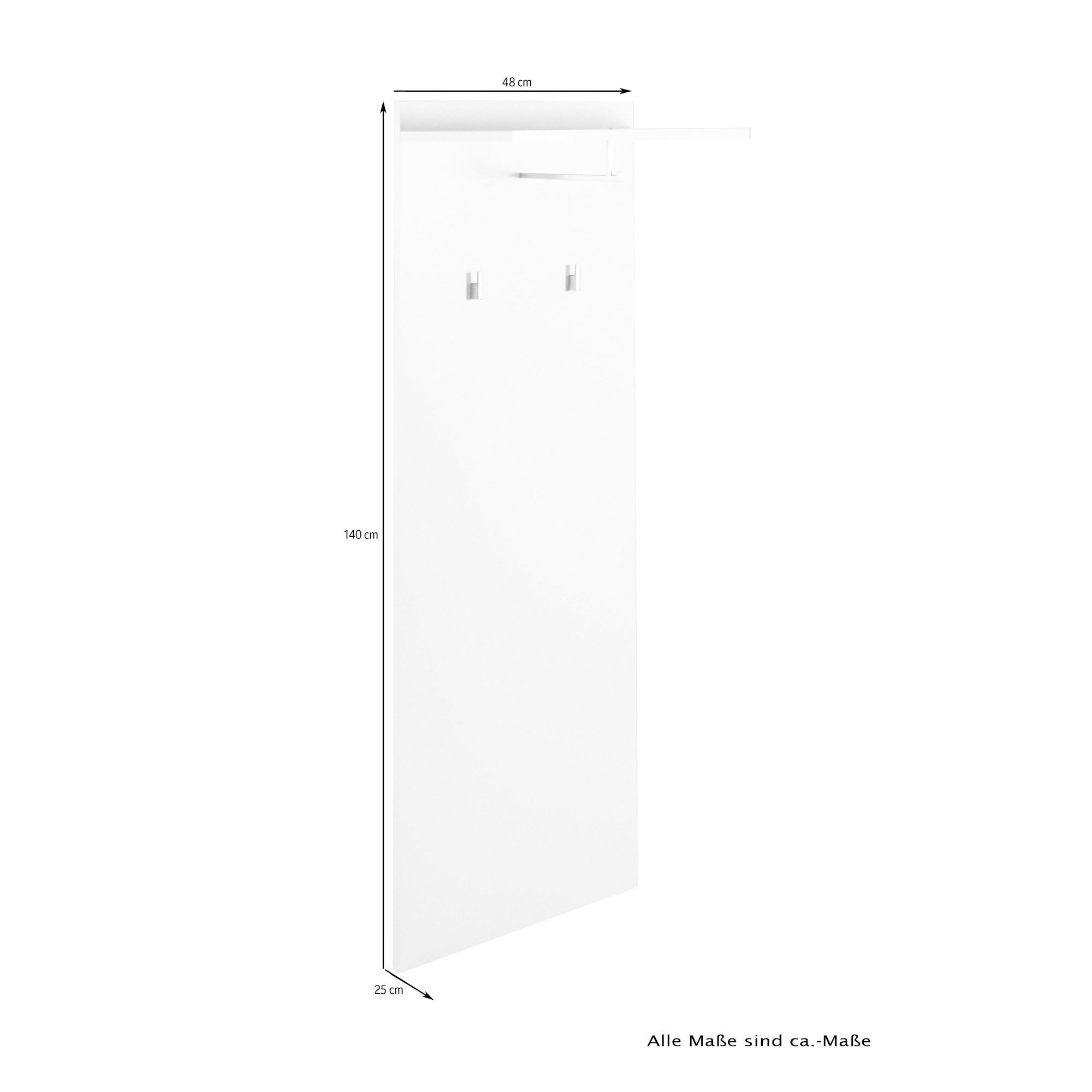 Wandgarderobe in Old-Wood-Optik mit Hacken, Kleiderstange & Ablage, byLIVING Jakob