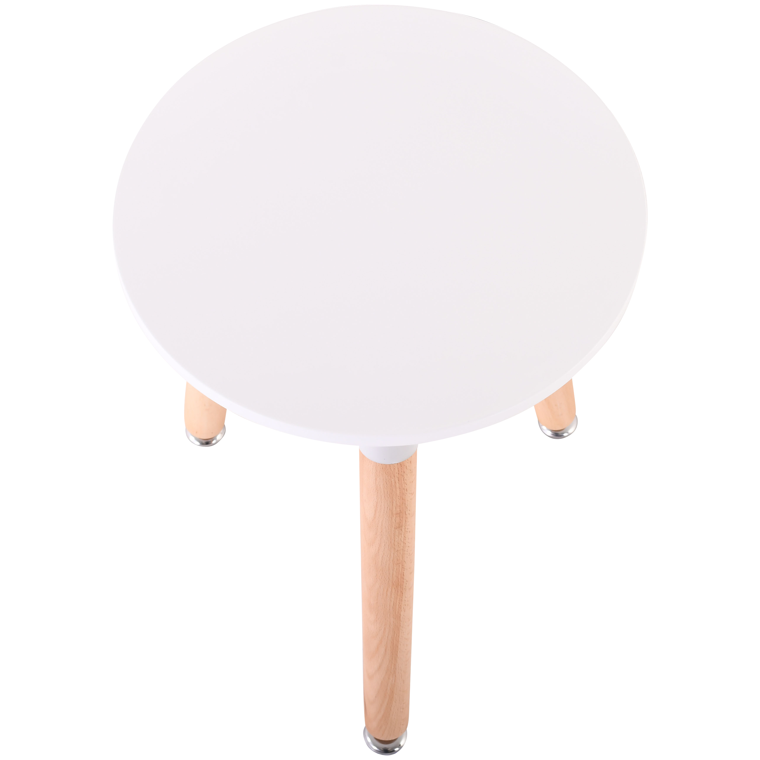 Raburg Beistell-Tisch Smilla extra klein, Seiden-Weiß, 46,5 cm hoch, 35 cm Durchmesser, Beine Buche