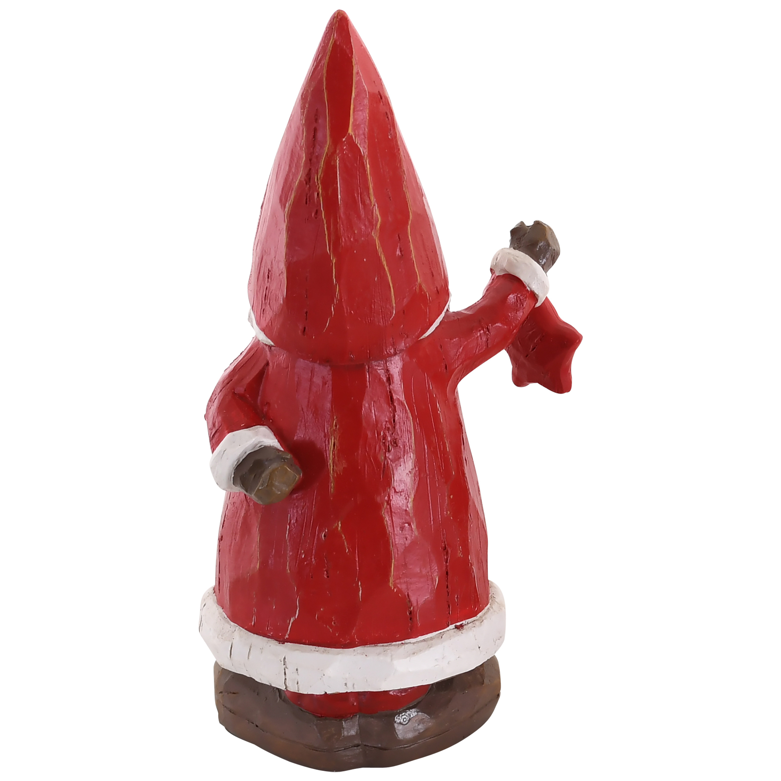 Raburg Dekofigur Weihnachtsmann mit Stern in geschnitzter Holzoptik, roter Mantel, stehend, 20,5 cm hoch