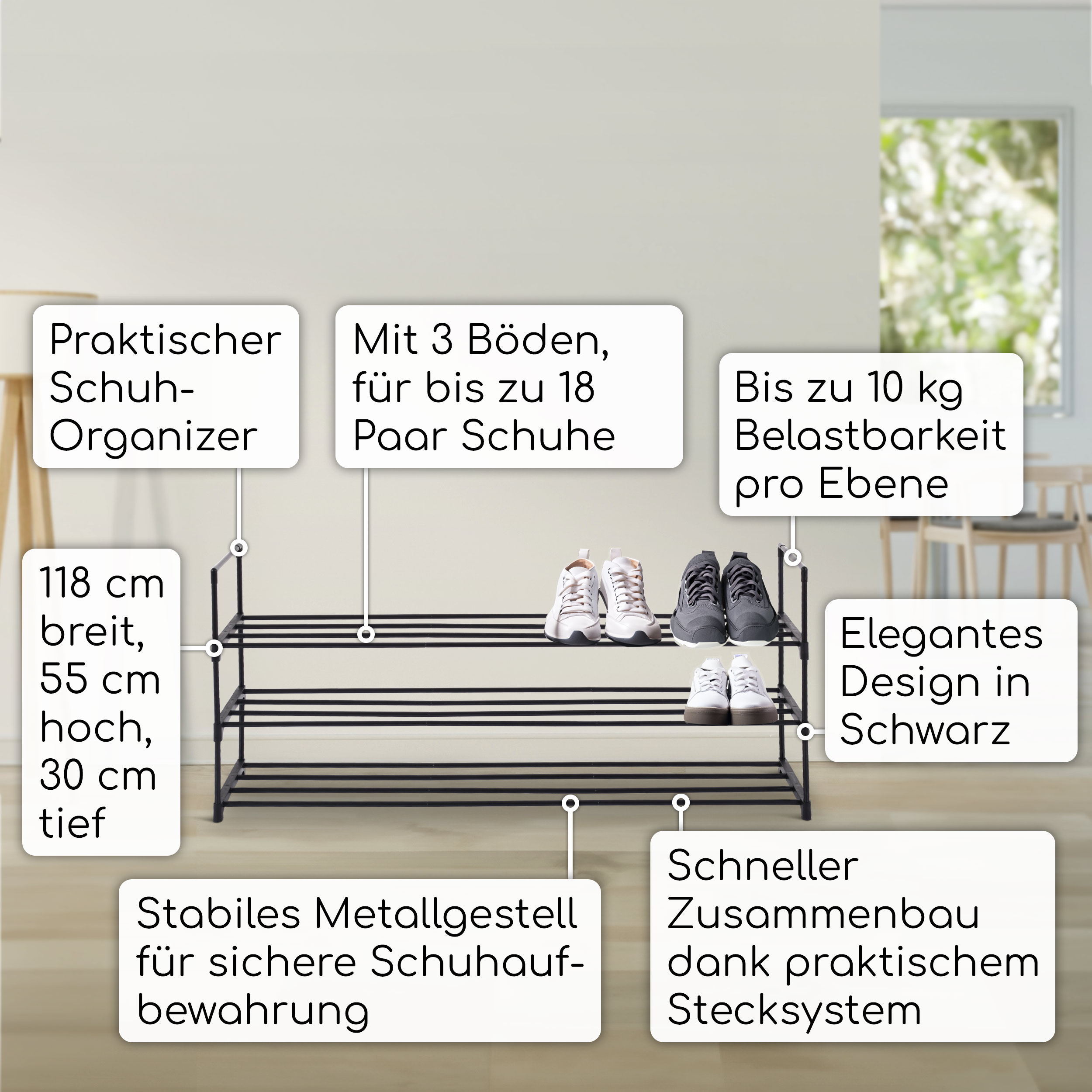 raburg-schuhregal-3-boeden-118cm-schwarz-metall-zum-stecken-300059